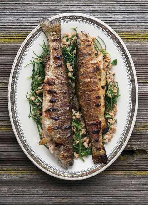 cooking trout on a grill